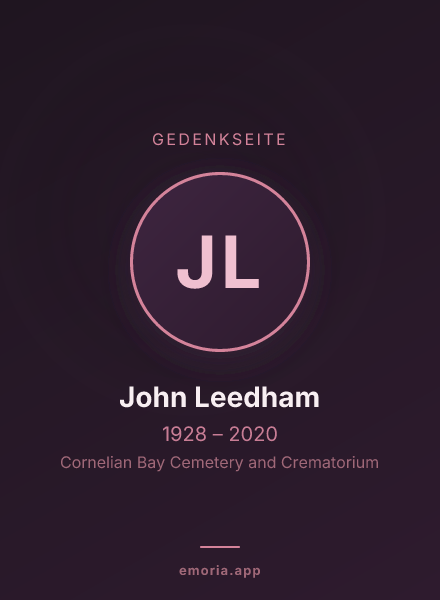 Gedenkportrait von John Leedham