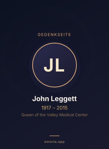 Gedenkportrait von John Leggett