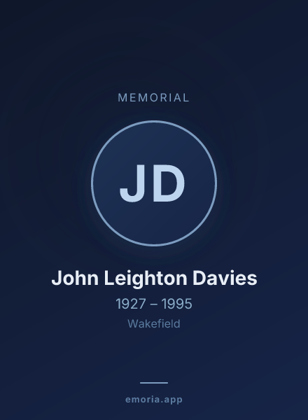 Memorial portrait of John Leighton Davies