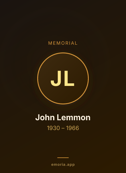 Memorial portrait of John Lemmon