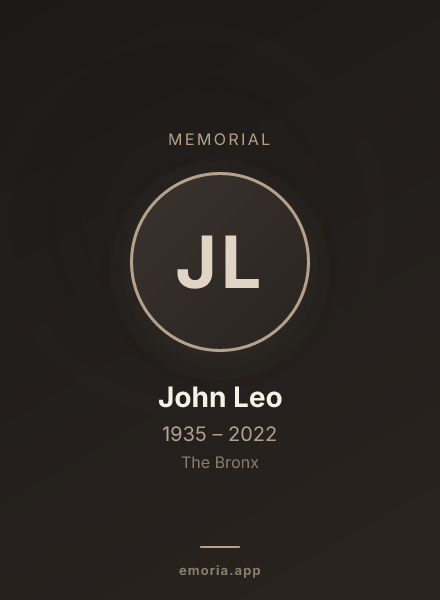 Memorial portrait of John Leo