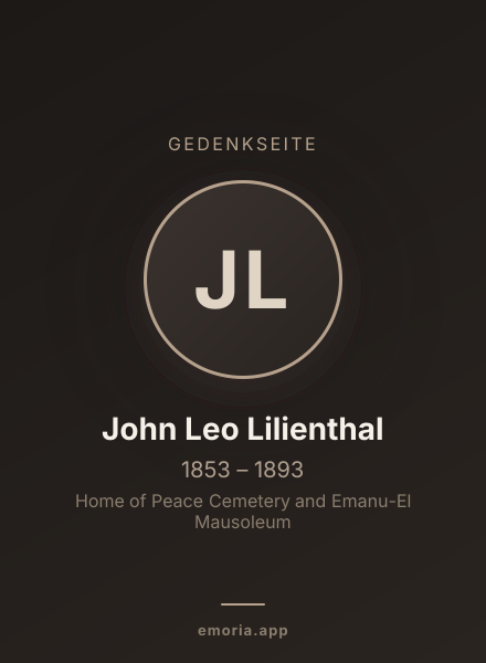 Gedenkportrait von John Leo Lilienthal