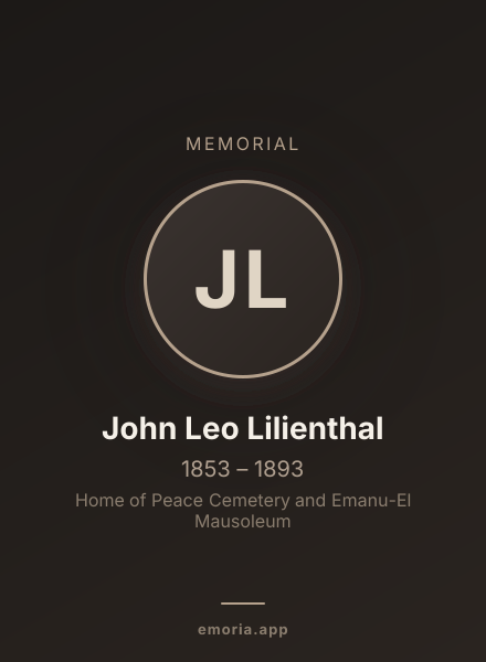 Memorial portrait of John Leo Lilienthal