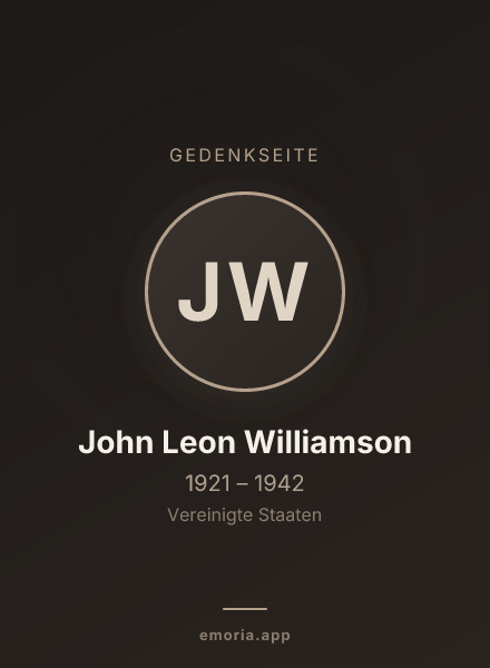 Gedenkportrait von John Leon Williamson
