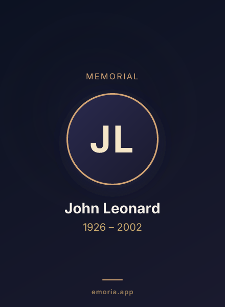 Memorial portrait of John Leonard
