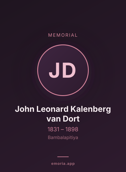 Memorial portrait of John Leonard Kalenberg van Dort