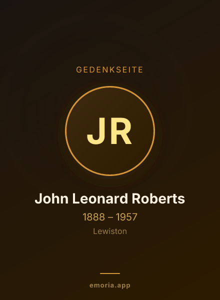 Gedenkportrait von John Leonard Roberts