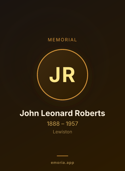 Memorial portrait of John Leonard Roberts