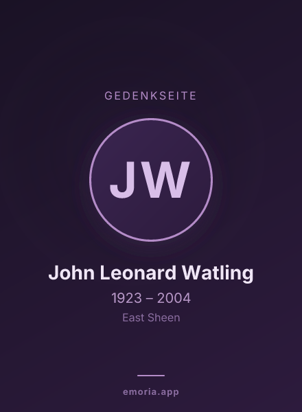 Gedenkportrait von John Leonard Watling