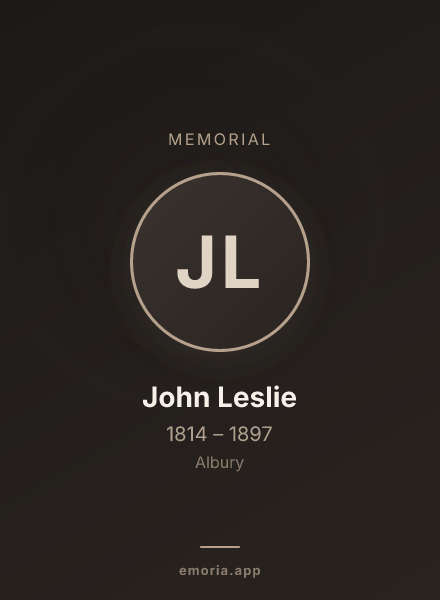 Memorial portrait of John Leslie
