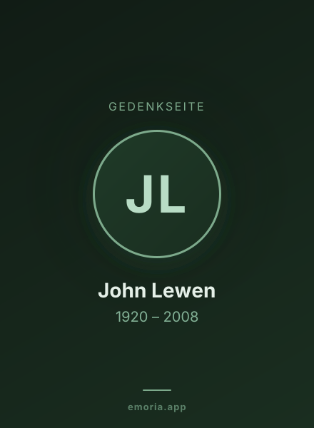 Gedenkportrait von John Lewen