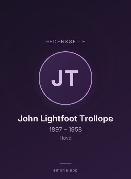 Gedenkportrait von John Lightfoot Trollope