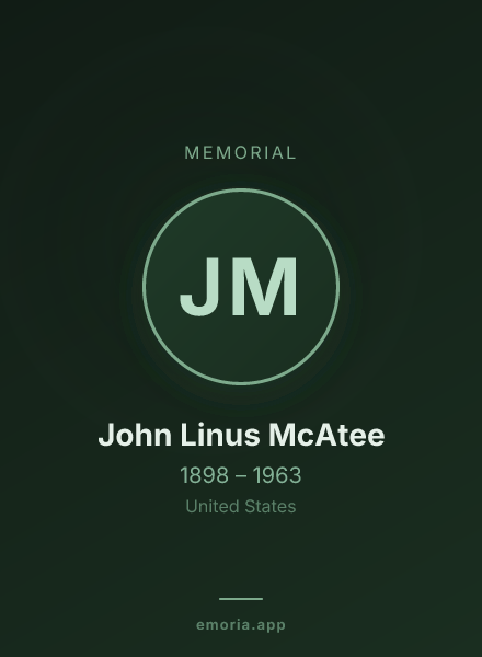 Memorial portrait of John Linus McAtee
