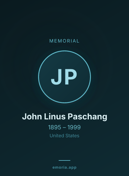 Memorial portrait of John Linus Paschang