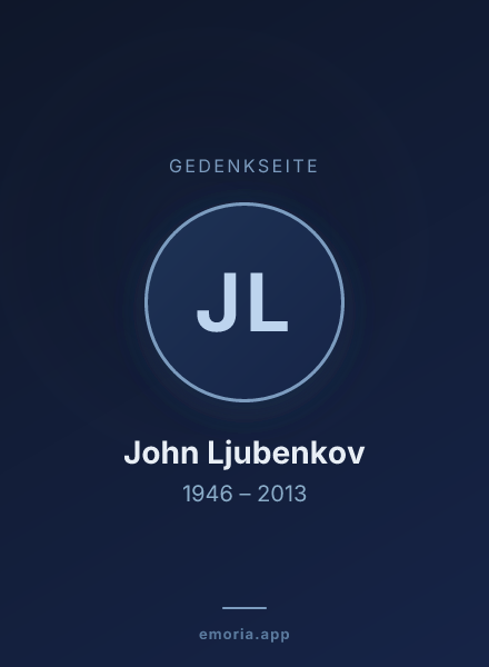 Gedenkportrait von John Ljubenkov