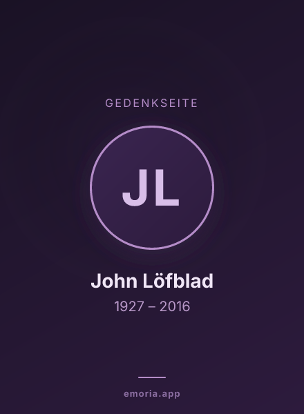 Gedenkportrait von John Löfblad