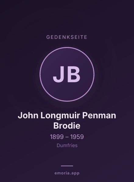 Gedenkportrait von John Longmuir Penman Brodie