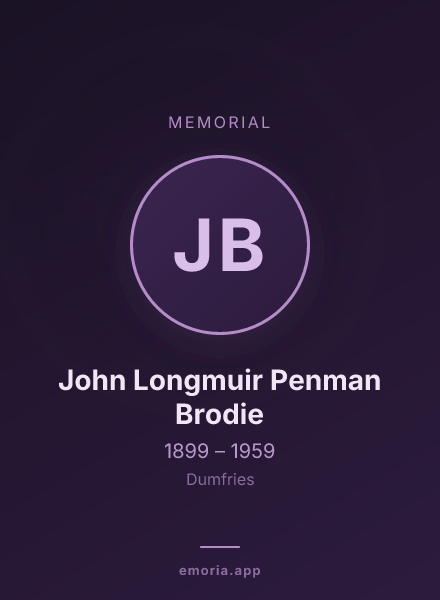 Memorial portrait of John Longmuir Penman Brodie