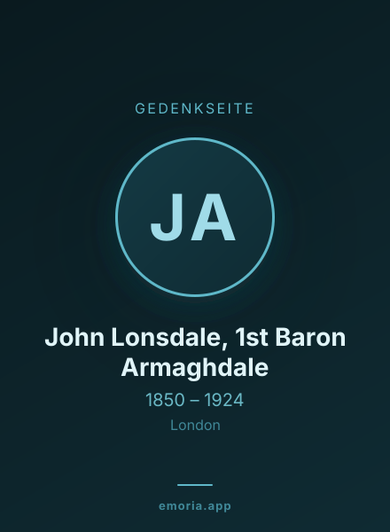 Gedenkportrait von John Lonsdale, 1st Baron Armaghdale