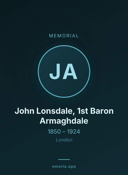 Memorial portrait of John Lonsdale, 1st Baron Armaghdale