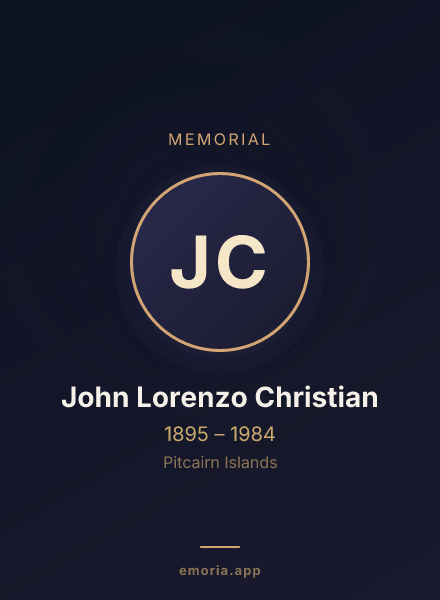 Memorial portrait of John Lorenzo Christian