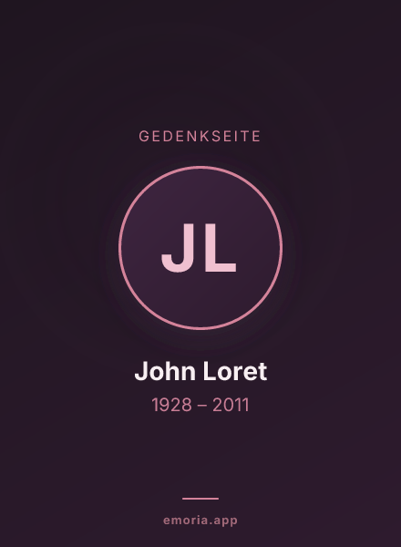 Gedenkportrait von John Loret
