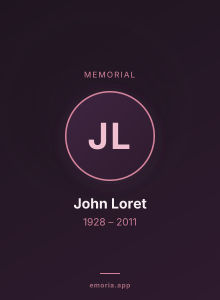 Memorial portrait of John Loret