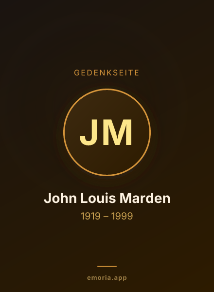 Gedenkportrait von John Louis Marden