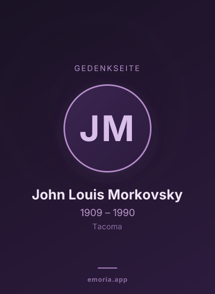 Gedenkportrait von John Louis Morkovsky