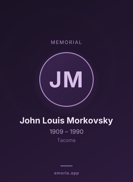 Memorial portrait of John Louis Morkovsky