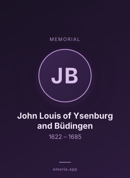 Memorial portrait of John Louis of Ysenburg and Büdingen