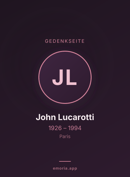 Gedenkportrait von John Lucarotti