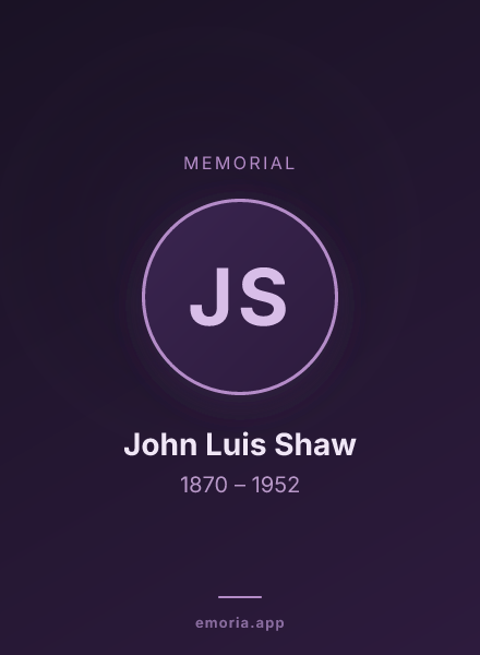Memorial portrait of John Luis Shaw