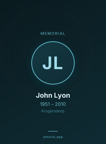 Memorial portrait of John Lyon