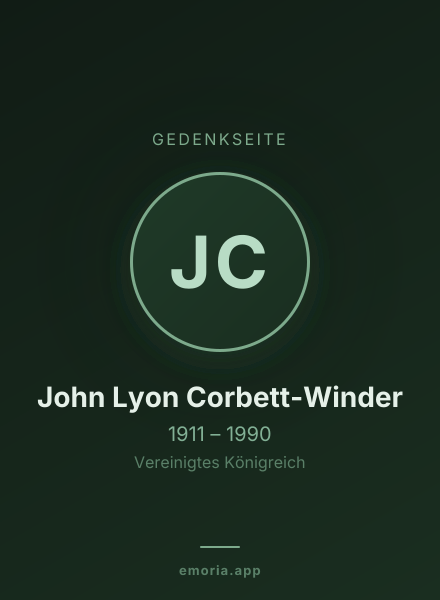 Gedenkportrait von John Lyon Corbett-Winder