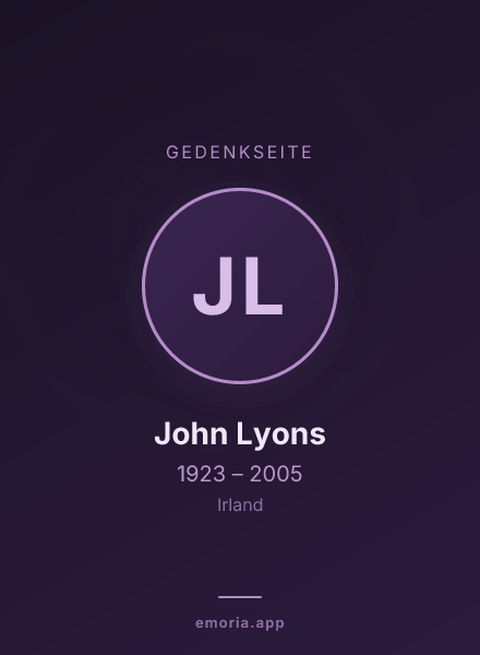 Gedenkportrait von John Lyons