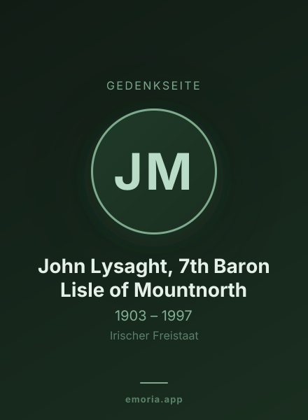 Gedenkportrait von John Lysaght, 7th Baron Lisle of Mountnorth