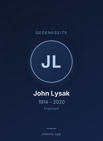 Gedenkportrait von John Lysak
