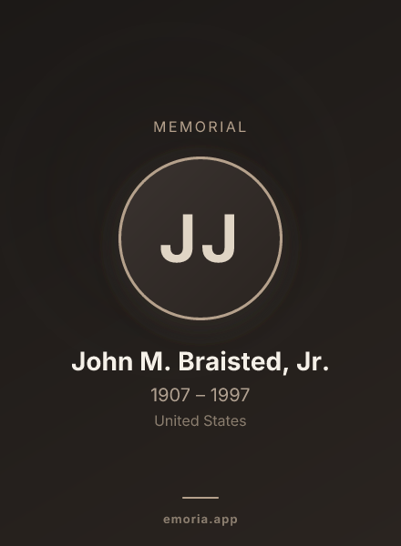 Memorial portrait of John M. Braisted, Jr.