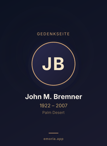 Gedenkportrait von John M. Bremner