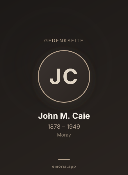 Gedenkportrait von John M. Caie