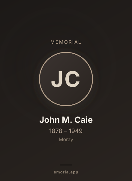 Memorial portrait of John M. Caie