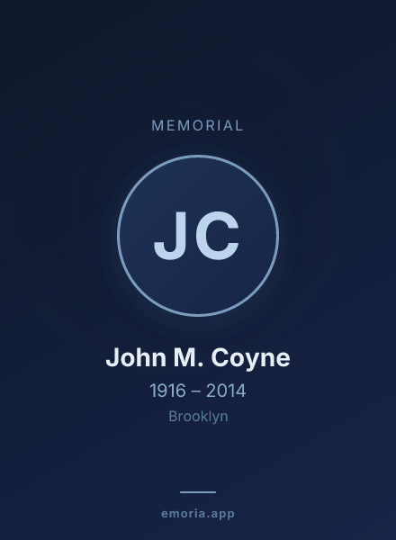 Memorial portrait of John M. Coyne