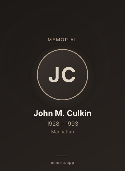 Memorial portrait of John M. Culkin