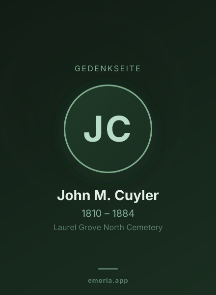 Gedenkportrait von John M. Cuyler