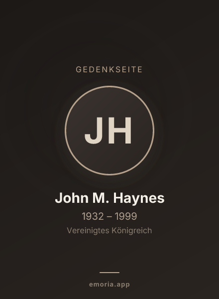 Gedenkportrait von John M. Haynes