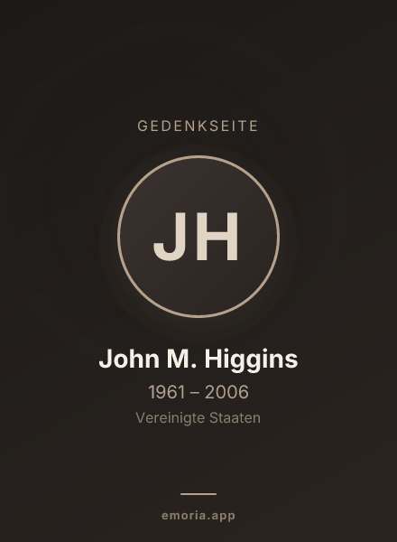 Gedenkportrait von John M. Higgins