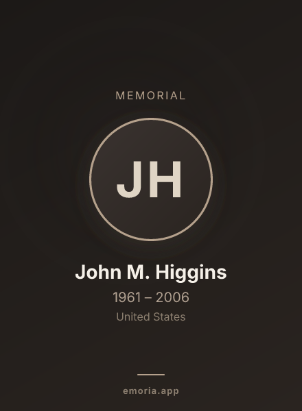 Memorial portrait of John M. Higgins