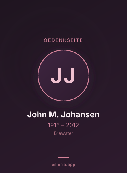 Gedenkportrait von John M. Johansen