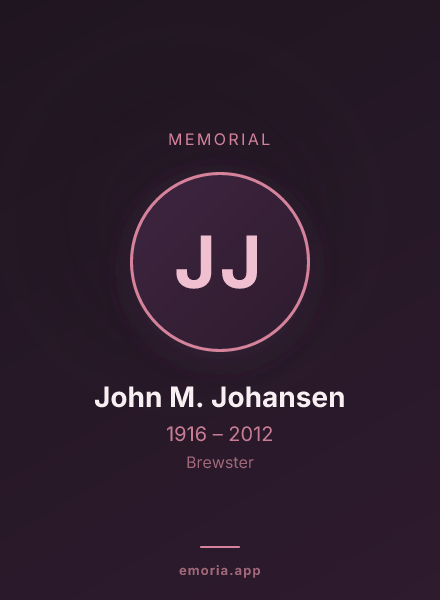 Memorial portrait of John M. Johansen